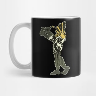 Bigfoot Playing Saxophone Nature Mug